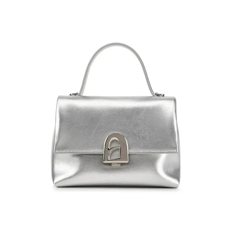 Bolsa Tiracolo Feminina em Couro Prata - Essence