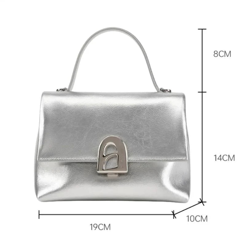 Bolsa Tiracolo Feminina em Couro Prata - Essence