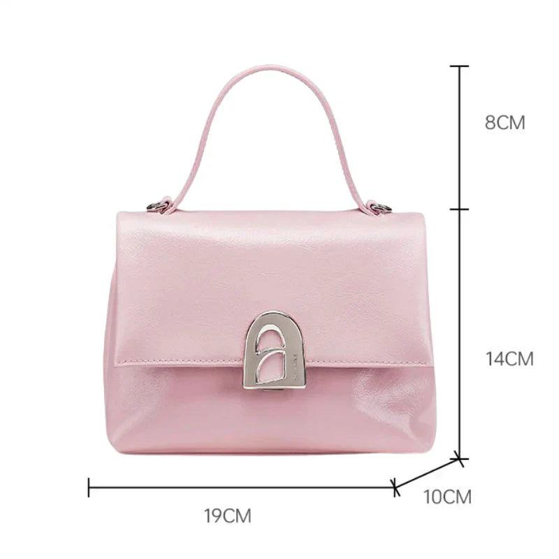 Bolsa Tiracolo Feminina em Couro Pink - Essence