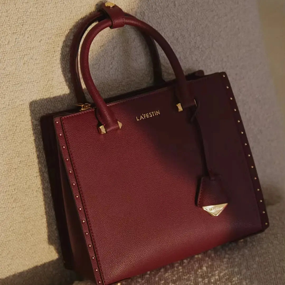 Bolsa Tote Feminina Ella Bordô Média em Couro