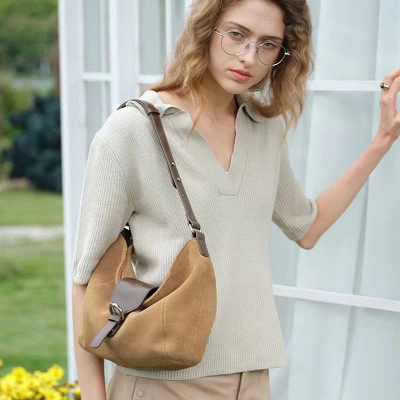 Bolsa Tote Média Camille em Couro Marrom