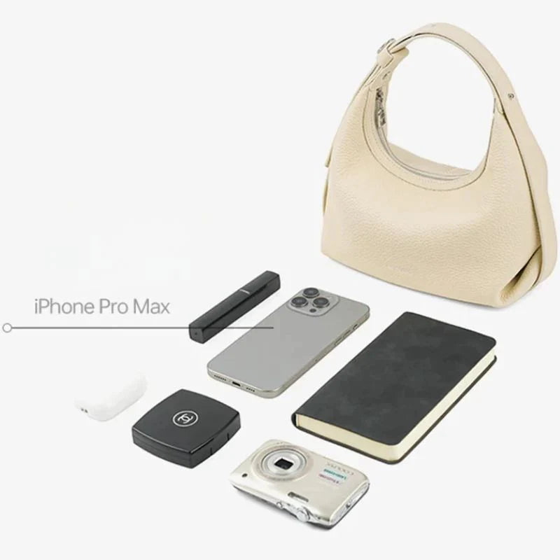 Bolsa Transversal Bege Feminina Pequena de Couro Naomi