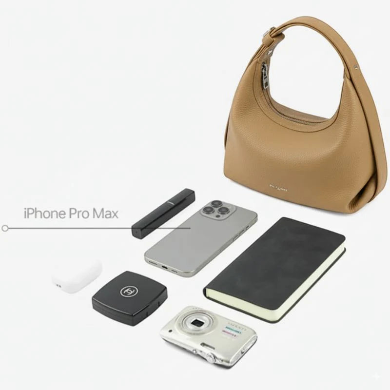 Bolsa Transversal Caqui Feminina Pequena de Couro