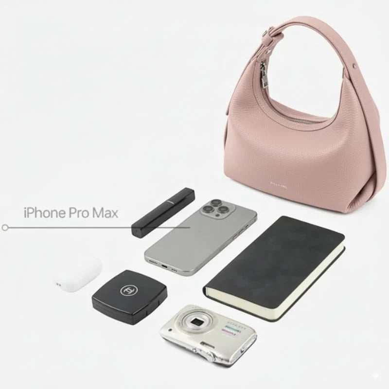 Bolsa Naomi Transversal Rosa Feminina Pequena de Couro