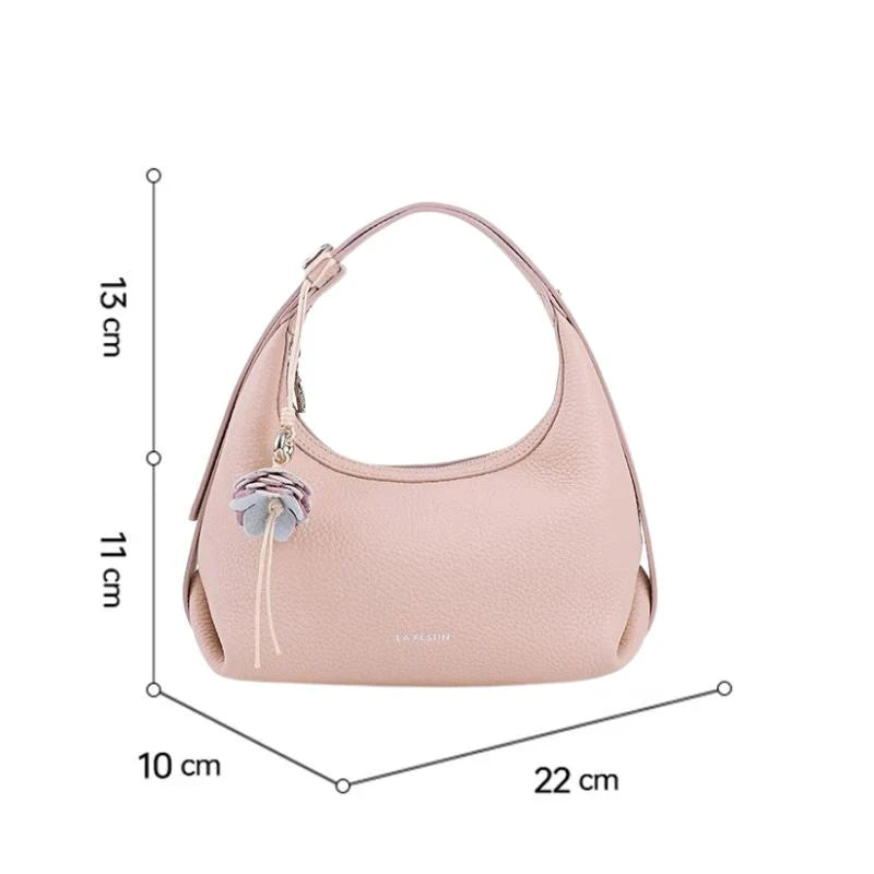 Bolsa Naomi Transversal Rosa Feminina Pequena de Couro