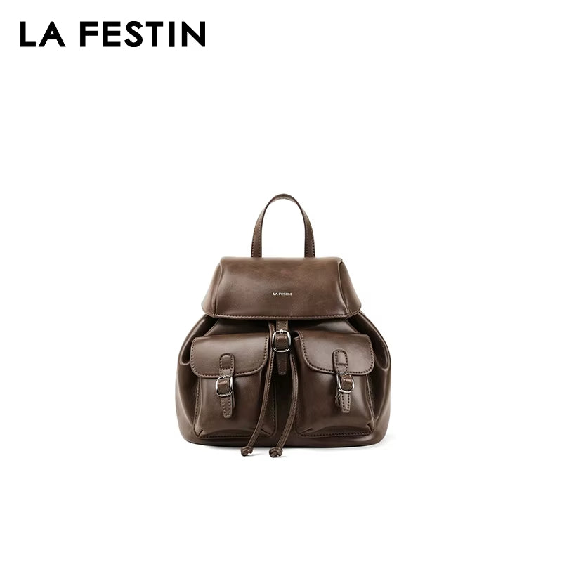 Mochila La Festin Eleganté Média em Couro