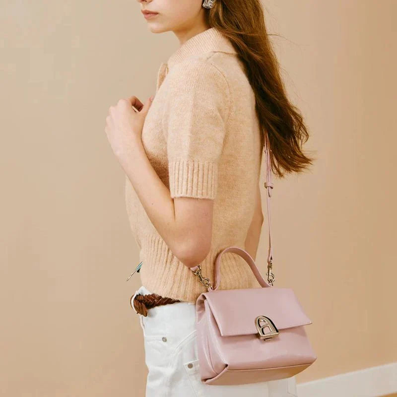 Bolsa Tiracolo Feminina em Couro Pink - Essence