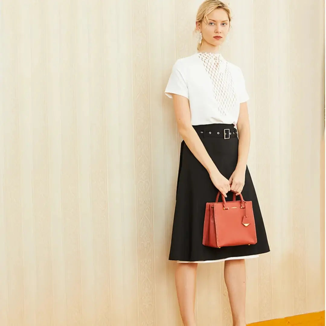 Bolsa Tote Feminina Ella Terracota Média em Couro