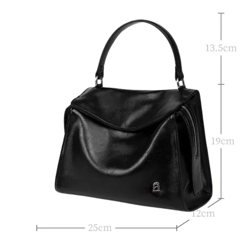 Bolsa Transversal Ellen Feminina Média em Couro Preto